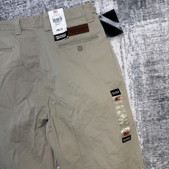 VTG Ralph Lauren Polo Jeans Co Pants Mens 31x32 Khaki Utility Pleated Y2K NOS - Picture 6 of 13